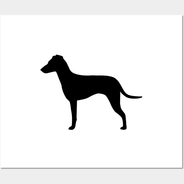 Manchester Terrier Silhouette with Natural Ears Wall Art by Coffee Squirrel